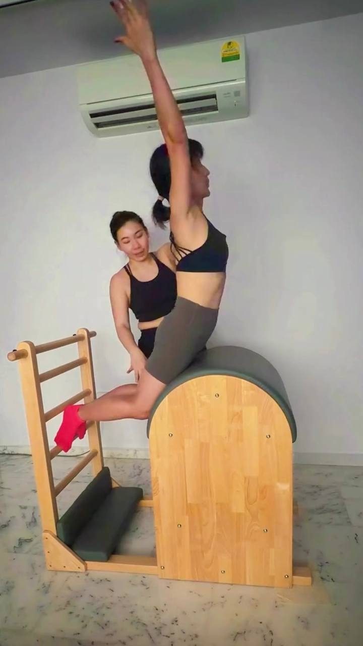 Pamela guiding a private client on the Ladder Barrel
